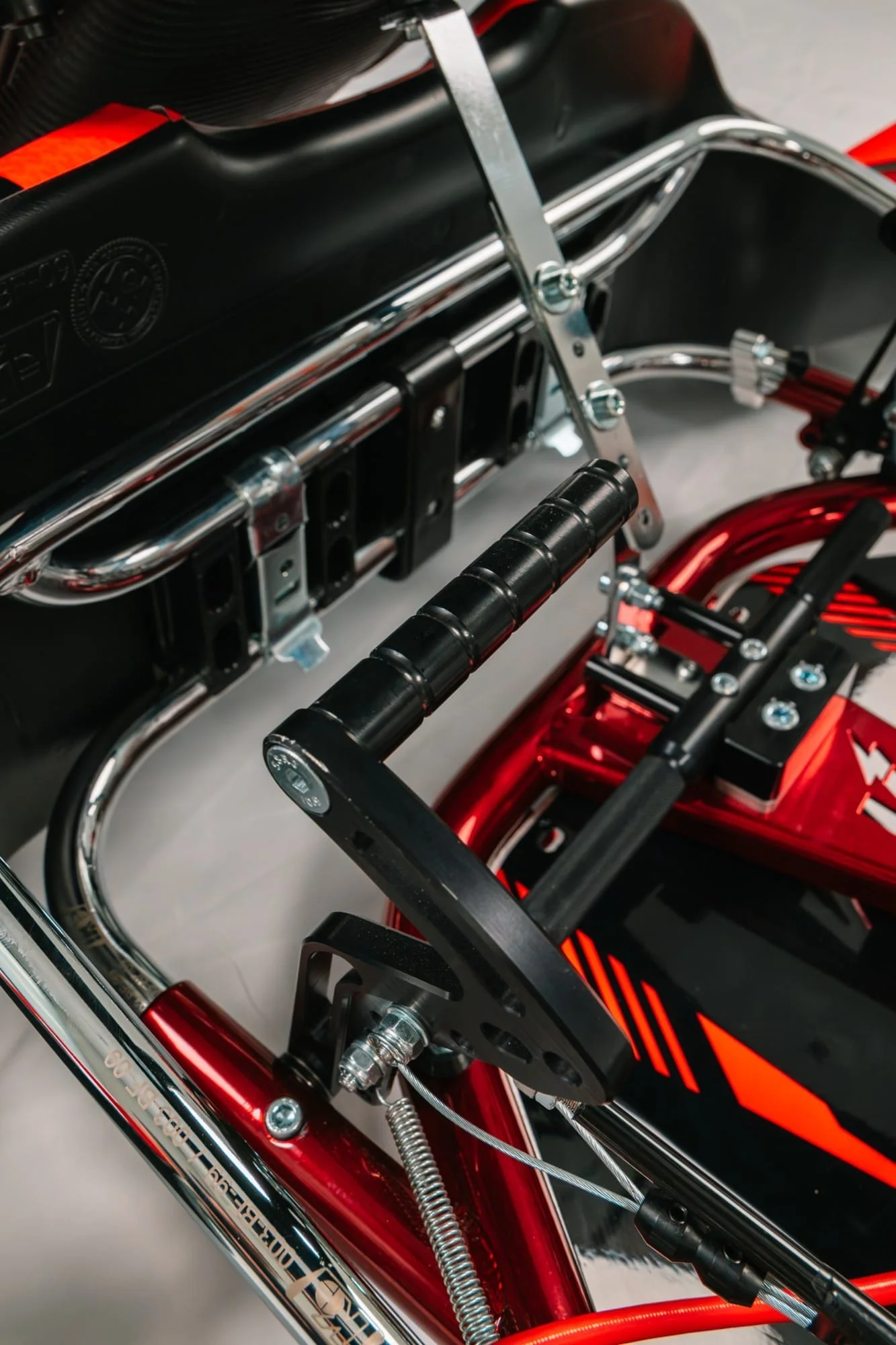 Factory Karts pedal and floor tray close-up